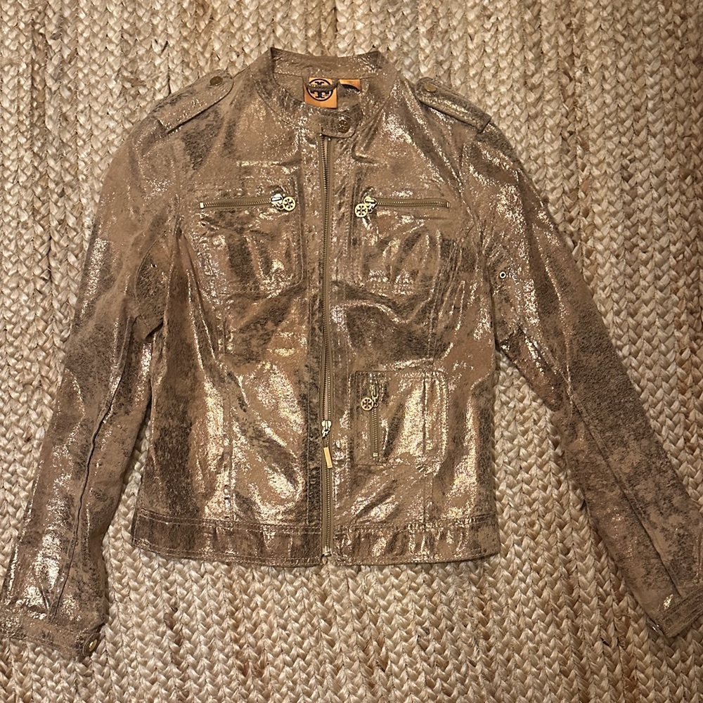 Tory Burch Metallic Leather Jacket
